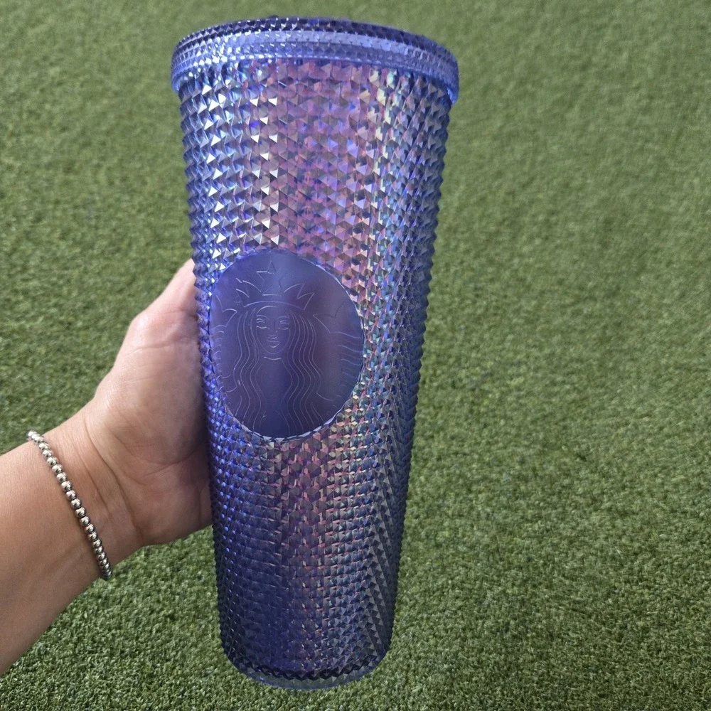 DisneyWorld 50th Anniversary Starbucks Irridecent Purple Studded Tumbler NoStraw - Picture 4 of 4